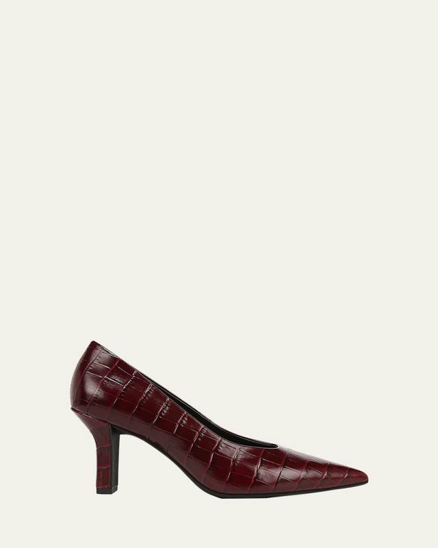 Diane Croco-Embossed Pumps